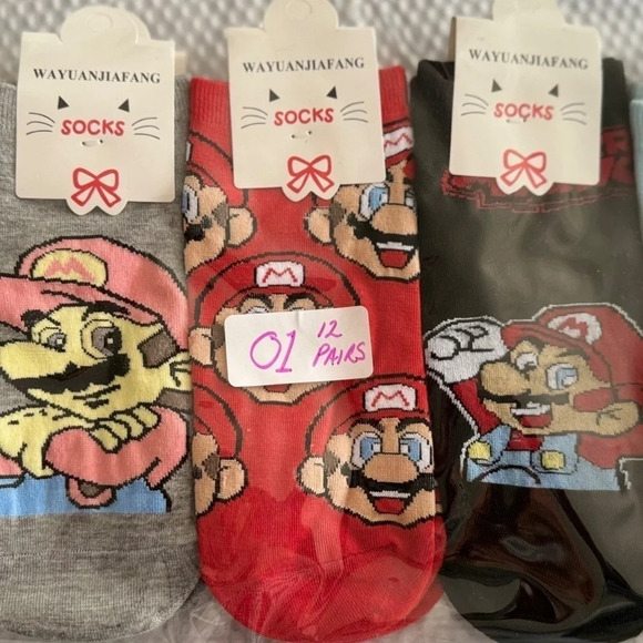 12 PAIR of Unisex Character Socks BRAND NEW UNOPENED PACKAGE WOMEN SIZE 4.5 - 9 - Picture 3 of 5